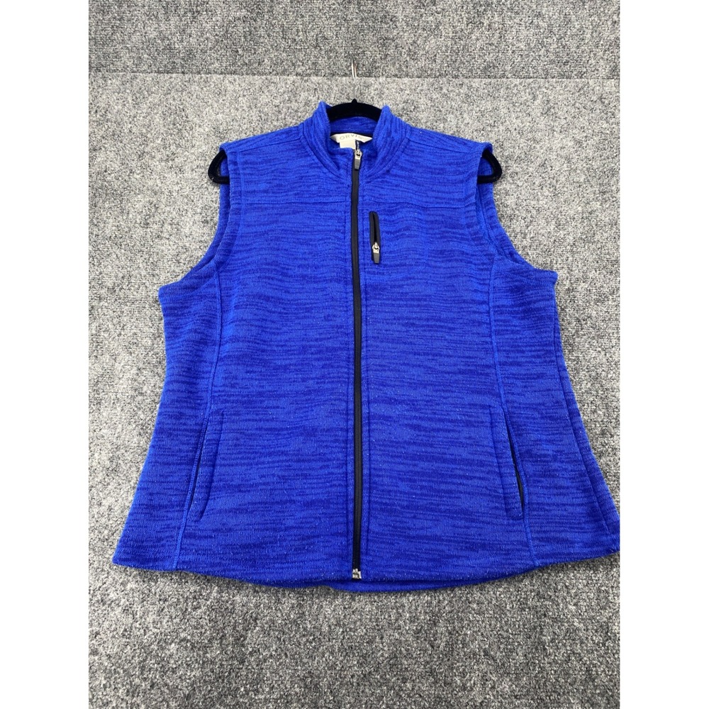 Orvis Passport Sweater Fleece Vest Womens XL Blue Full Zip Outdoor Hiking 2405